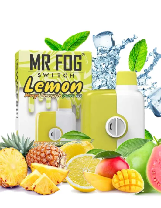 mr fog switch lemon mango pineapple guava ice MR FOG 5500 PUFF LEMON MANGO PINEAPPLE GUAVA ICE